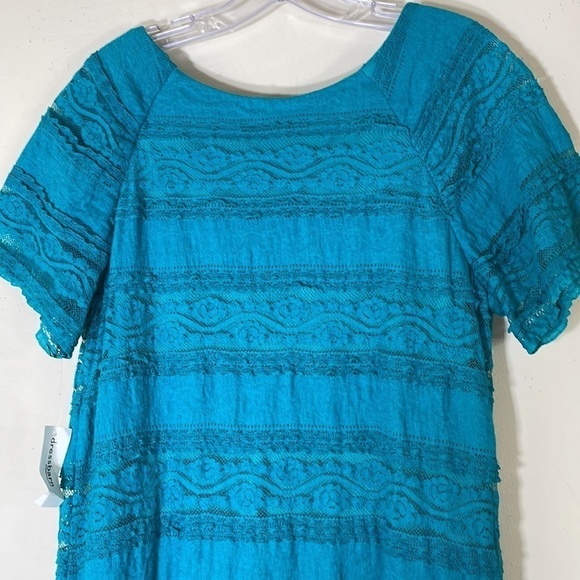 NWT. Dress Barn 16 Teal Lace Shift Dress. - Picture 11 of 12